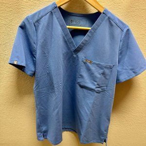 FIGS Women's Ceil Blue Catarina- One-Pocket Scrub Top - S / Ceil Blue